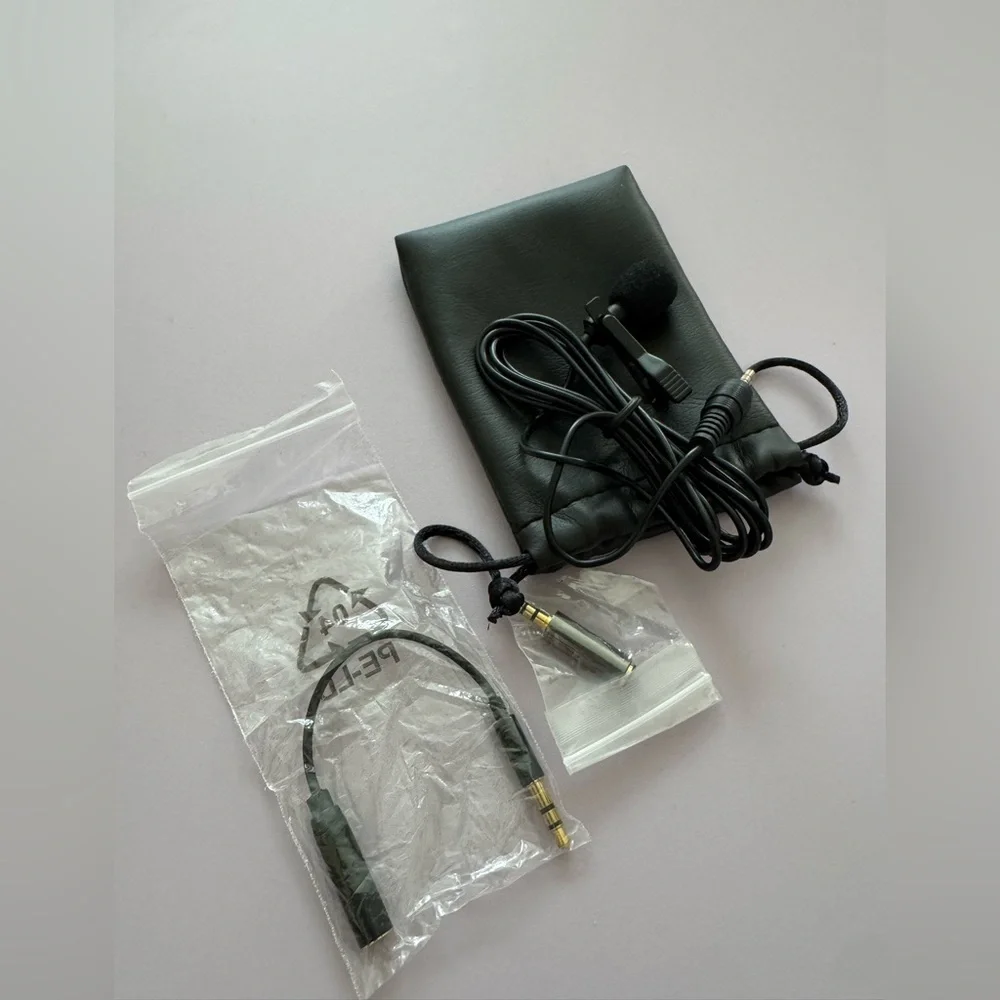 Lavalier Clip-On Microphone with Carry Pouch - Black